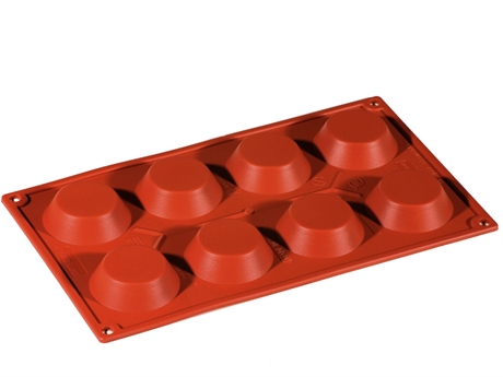 SILICONE MOULD GN1/3 ROUND TARTELETT 8pcs ø60mm
