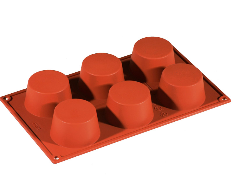 SILICONE MOULD GN1/3 ROUND MUFFIN 6pcs ø70mm