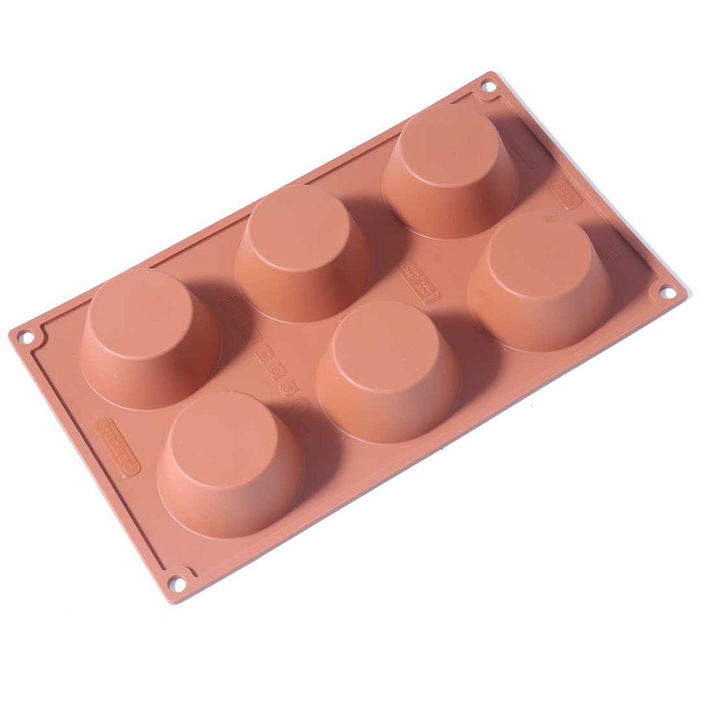 SILICONE MOULD GN1/3 ROUND MUFFIN 6pcs ø70mm