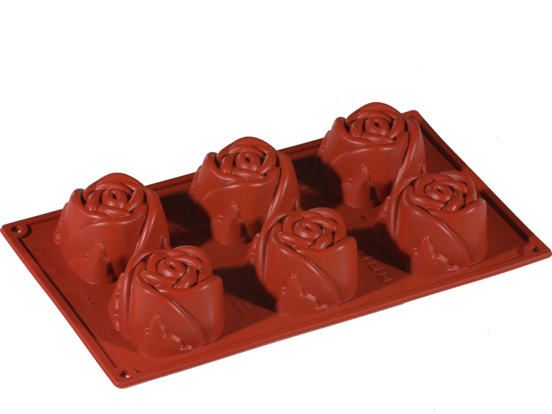 SILICONE MOULD GN1/3 ROSE 6pcs ø75mm