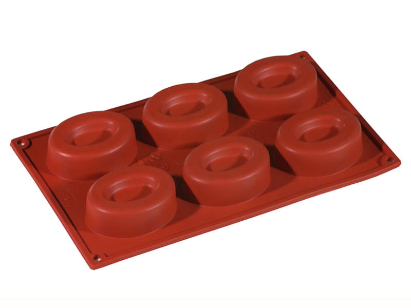 SILICONE MOULD GN1/3 OVAL SAVARIN 6pcs 80mm