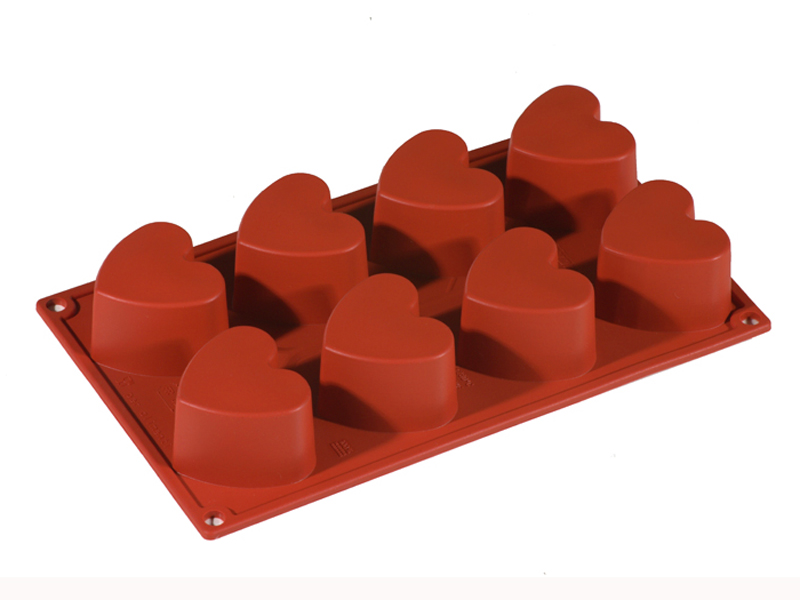 SILICONE MOULD GN1/3 HEART 6pcs 65mm