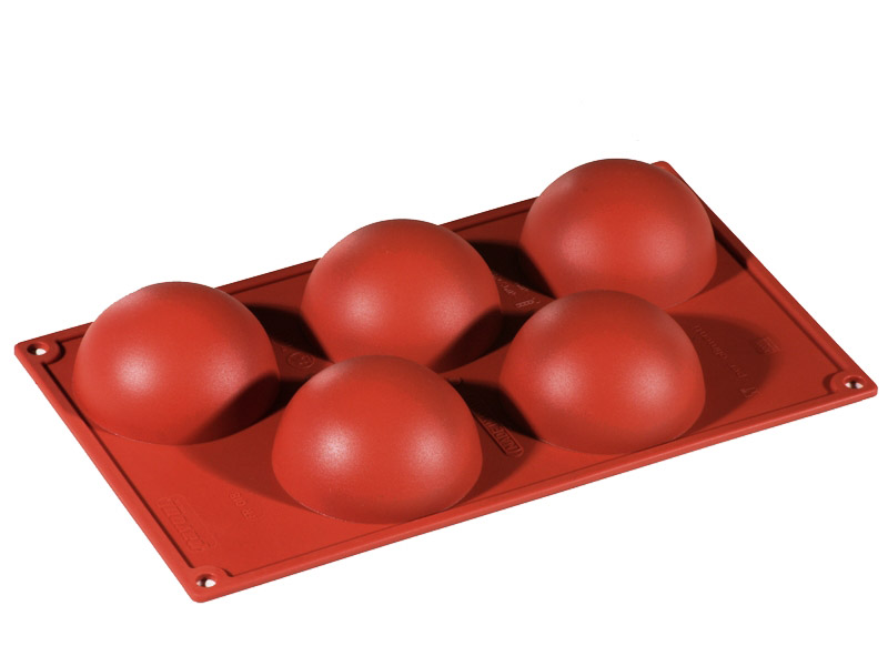 SILICONE MOULD GN1/3 HALF SPHERE 5pcs ø80mm