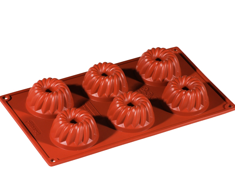 SILICONE MOULD GN1/3 GUGELHUPF 6pcs ø60mm