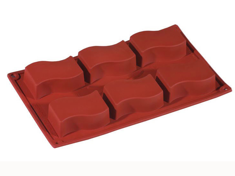 SILICONE MOULD GN1/3 RECTANGULAR WAVE 6pcs 80mm