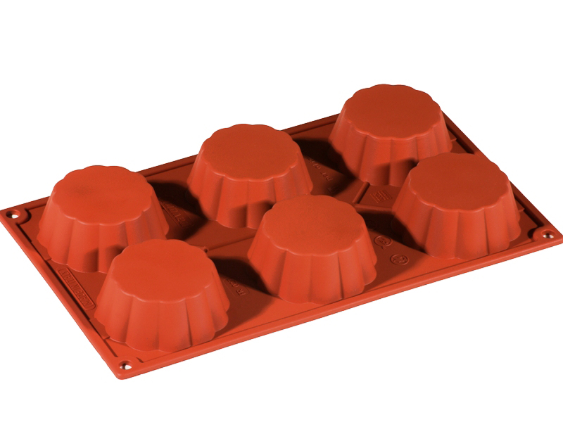 SILIKONEFORM GN1/3 CANELÉ BRIOCHE 6st ø79mm 