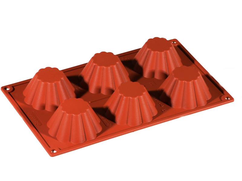 SILIKONEFORM GN1/3 CANELÉ BRIOCHE 6st ø79mm 