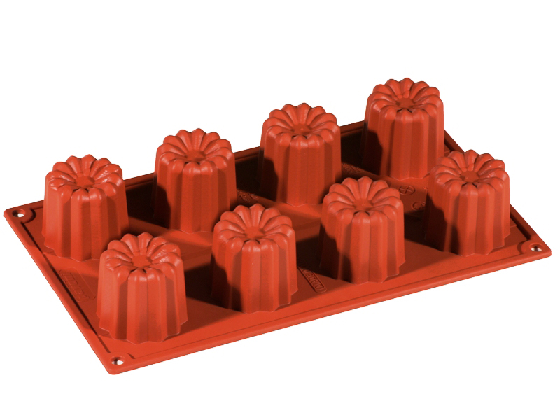 SILIKONFORM GN1/3 CANELÉ BORDEAUX 8st ø56mm 