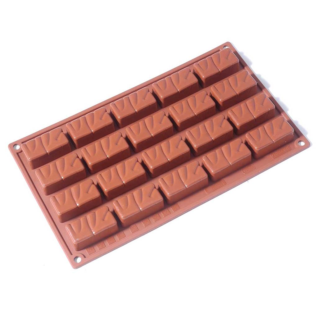 SILICONE MOULD GN1/3 RECTANGULAR TORRONE 20pcs 50mm