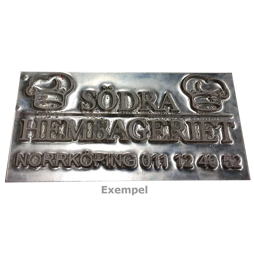 CLICHÉ 115x50mm for hot printing of bread basket