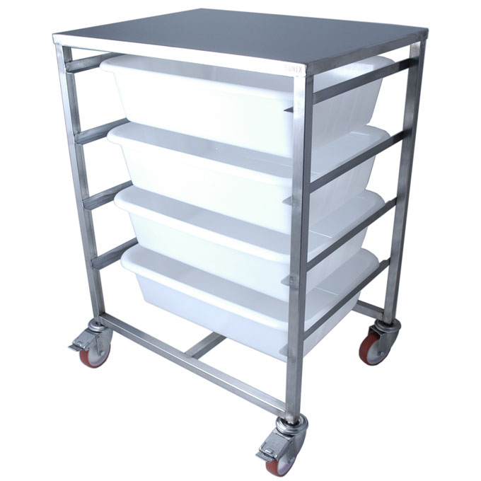 INGREDIENT TROLLEY with 4x25L Plastic bins