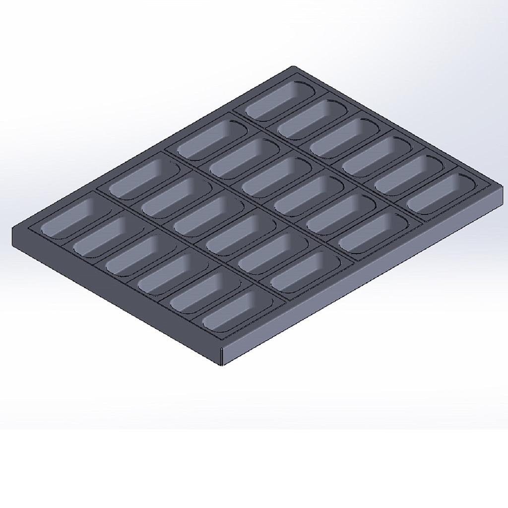PØLSEBRØDPLADE 47x63 24x 130mm RilonElast