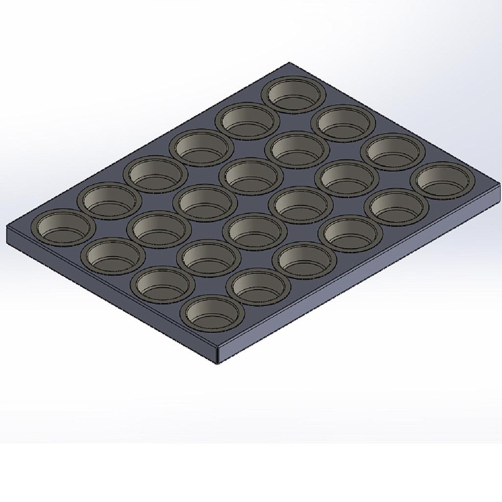 MUFFIN TRAY 47x63 24x ø80mm RilonElast