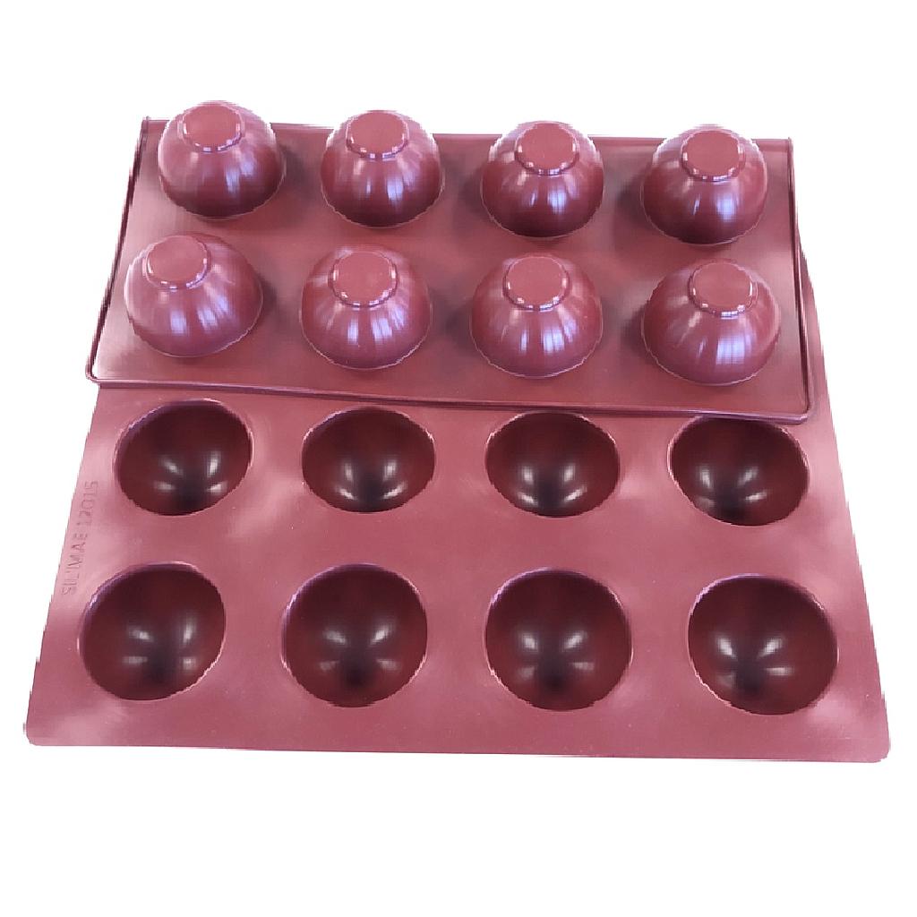 SILIKONEMÅTTE 40x60 HALVKUGLE 24stk ø68mm 