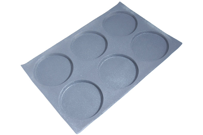 SILIKONEMÅTTE 40x60 RUND 6stk ø166mm 