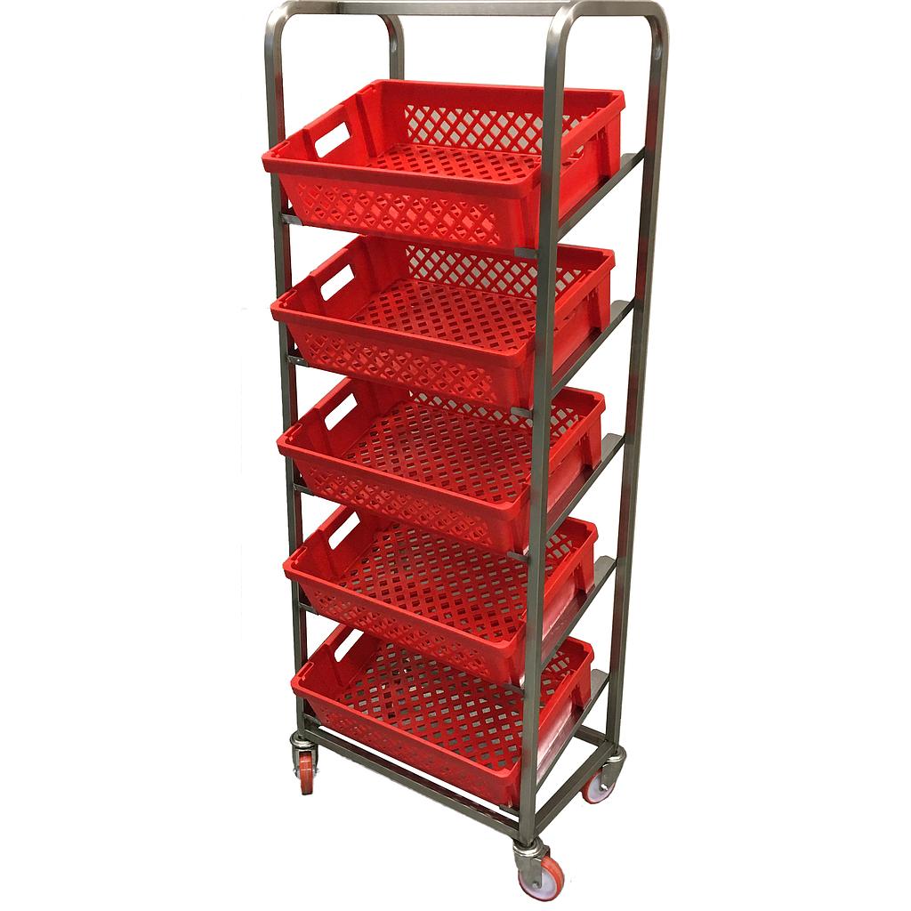 BREAD TROLLEY 40x60 5-rung Tilted rungs