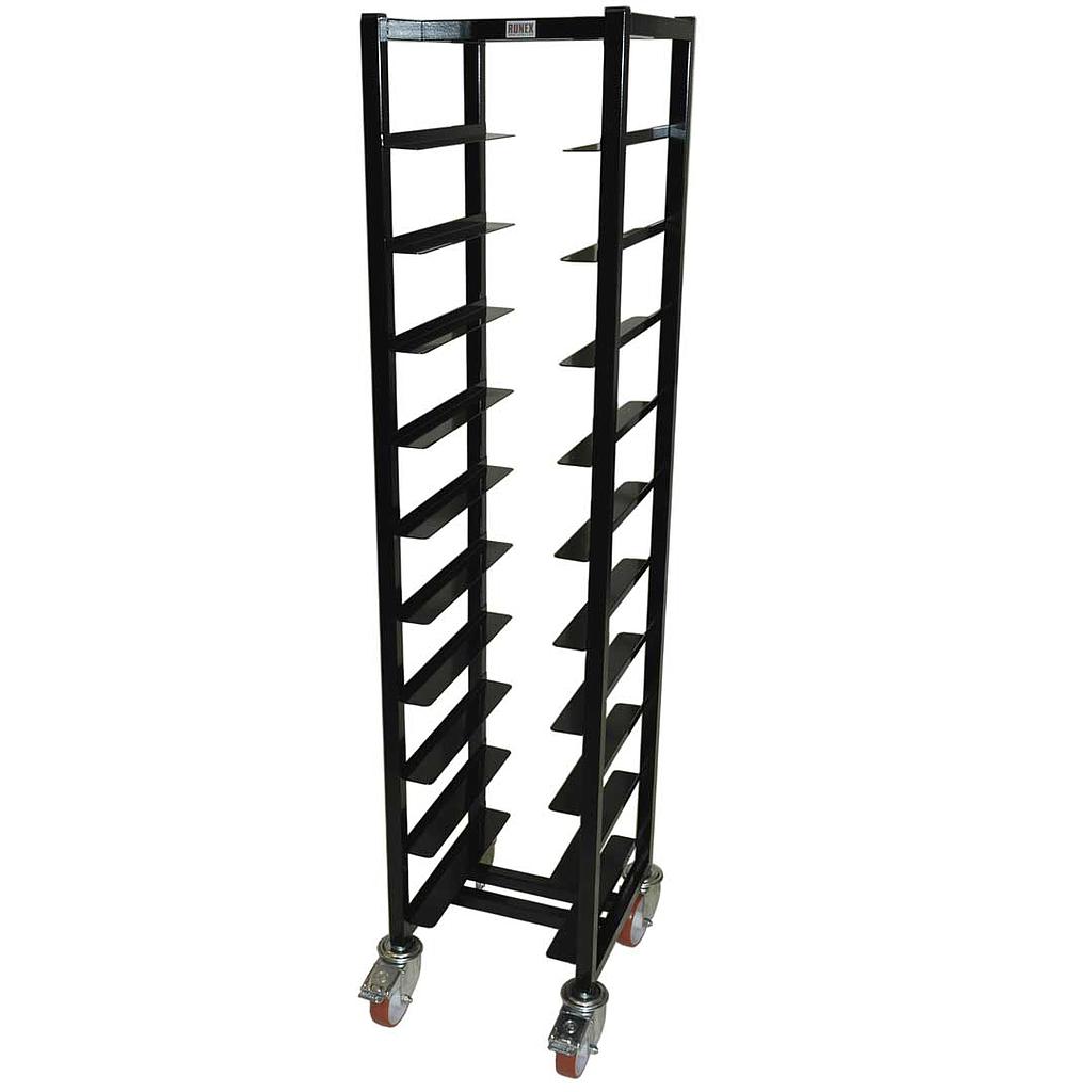 SERVING TRAY TROLLEY LUNCH 33x43 10-rung BLACK