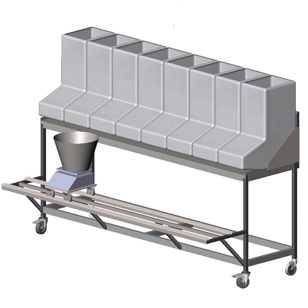 INGREDIENT WEIGHING TABLE with removable shelf to scale 