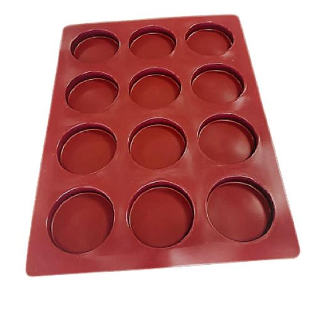 [MA-012734-S] SILICONE MAT 40x30 ROUND 12st ø77mm  