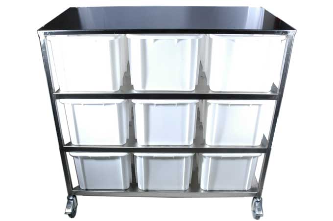 INGREDIENT WEIGHING STATION Plastic bins 9x30L 