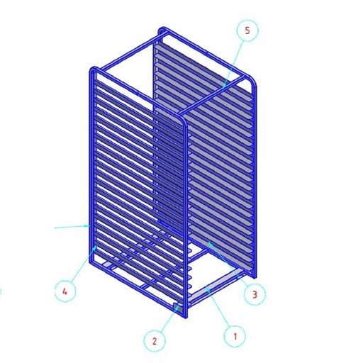 [SRRX-020-3541-Btillverk] STORAGE RACK 750x1015mm 20-rung FRAME-type **OUTLET**