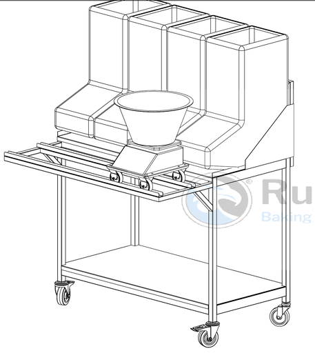 [TTRX-24145] INGREDIENSBORD med flyttbar hylla till våg  