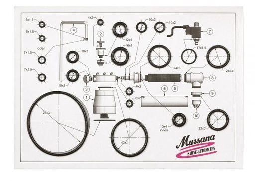 [MU-10015000] PACKNINGSSATS KOMPLETT Mussana O-ringar