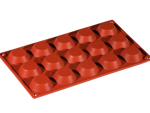 [PI-FR011] SILICONE MOULD GN1/3 ROUND TARTELETT 15pcs ø45mm
