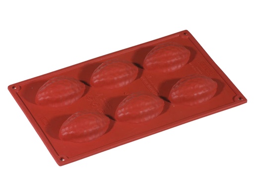 [PI-FR048] SILICONE MOULD GN1/3 OVAL CABOSSIDE 6pcs 76mm