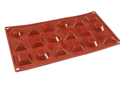 [PI-FR071] SILICONE MOULD GN1/3 MIX 18pcs 40mm