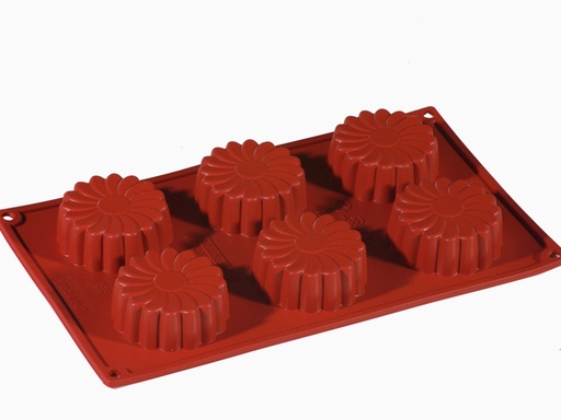 [PI-FR045] SILICONE MOULD GN1/3 MARGHERITA CAKE 6pcs ø68mm