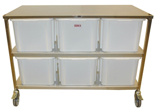 [TARX-ZTW660] VEJEBORD med plastbeholder 6x60L 