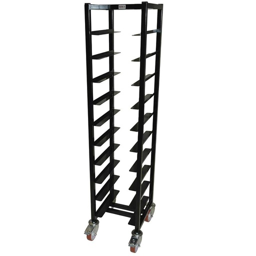 [SRRX-BV2836S] SERVING TRAY TROLLEY CAFÉ 28x36 10-rung BLACK