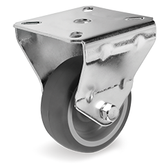 [TR-385303] HJUL KOMPLETT ø75mm FAST Fästplatta Galvaniserat stål