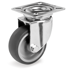[TR-384303] HJUL KOMPLETT ø75mm Fästplatta Galvaniserat stål 